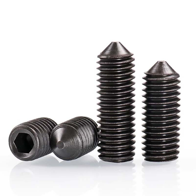 High Quality Pointed Head Black Socket Set Screws DIN914