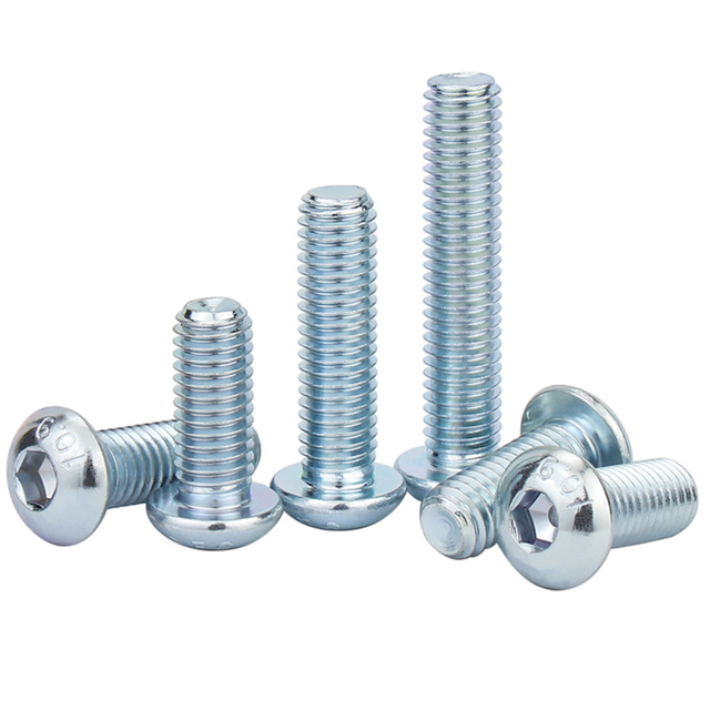 Blue And White Zinc Plated Round Head Socket Head Cap Screws ISO7380