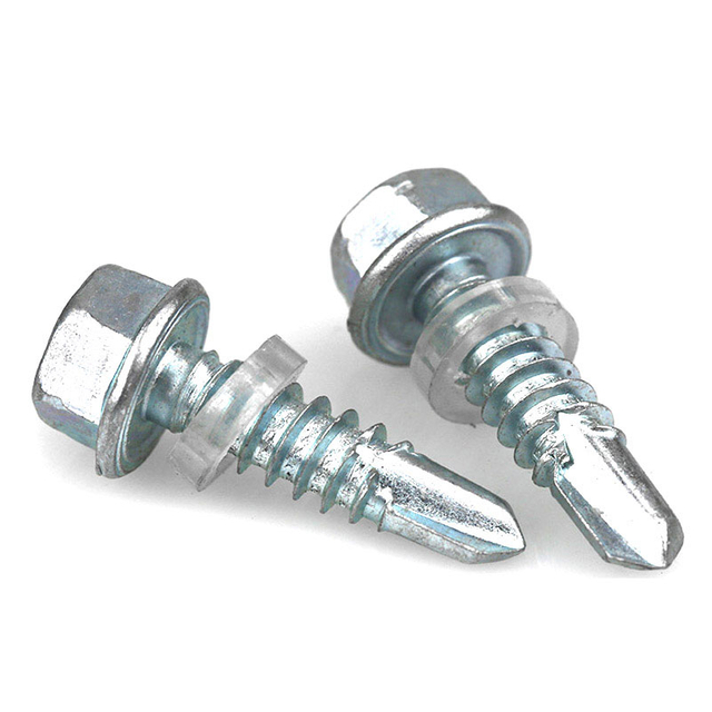 Blue blanc zinc plaqué la tête de bride auto-foret Scwes