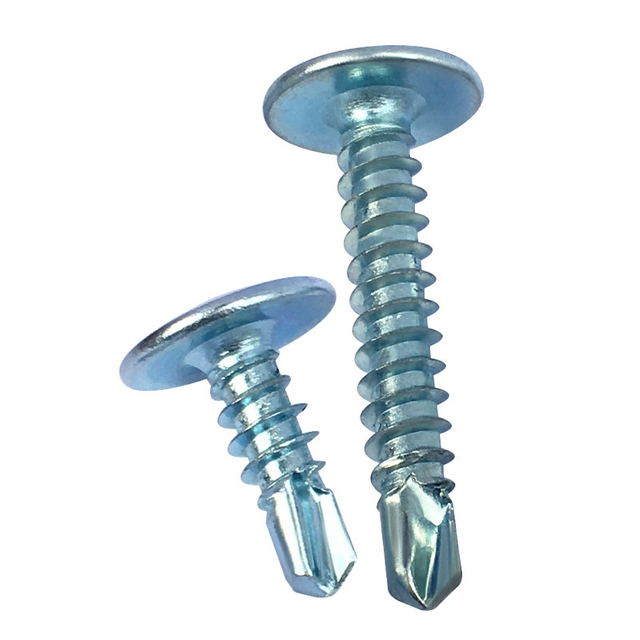 Blue White Zinc Plated Large Flat Head Drill Screw Self Drillng Screws