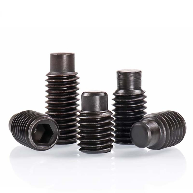 Convex Cylindrical Head Black Socket Set Screws DIN915
