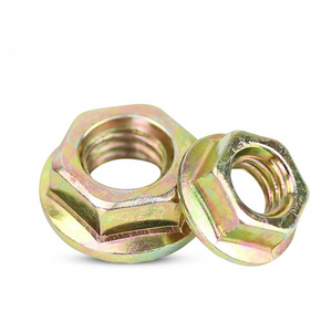 High Strength Steel Yellow Zinc Plated Hex Flange Nuts DIN6923