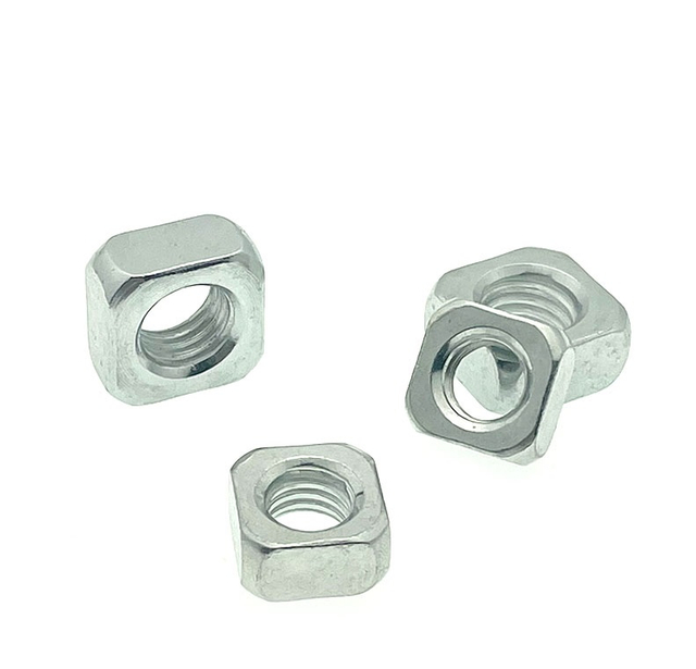 High Strength Blue White Zinc Plated Square Nuts DIN577
