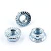 Blue White Zinc Plated Hex Flange Nuts DIN6923