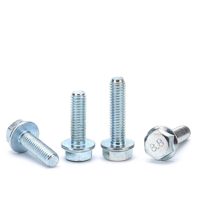 DIN6921 High Strength Blue White Zinc Plated Flange Bolts