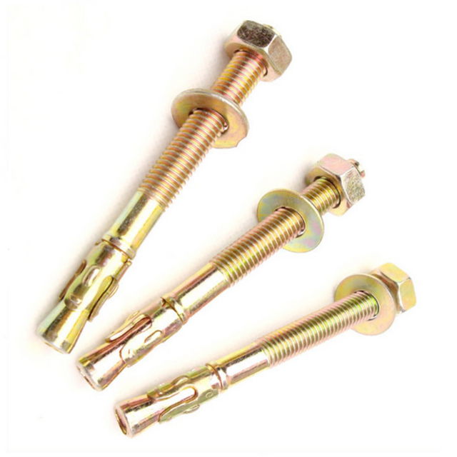 Yellow Zinc Plated Carbon Steel Gecko Repair Expansion Wedge Anchor Bolts