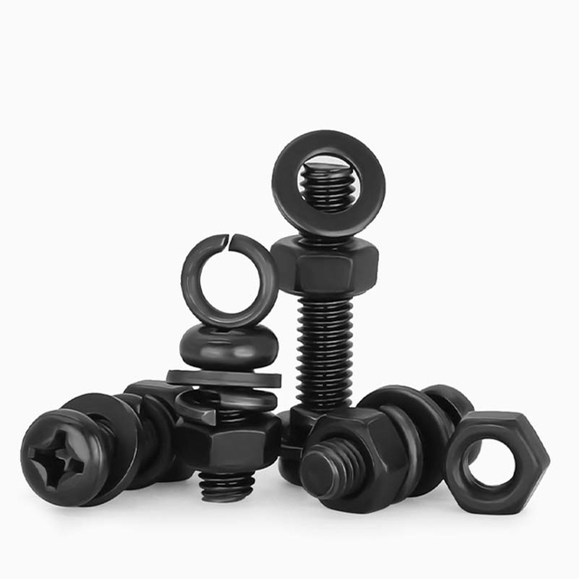 Black Slotted Pan Head Machine Screws Set