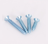 Blue White Zinc Plated Flat Head Self-tapping Screws