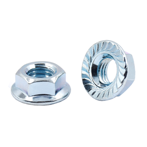 Blue White Zinc Plated Hex Flange Nuts DIN6923
