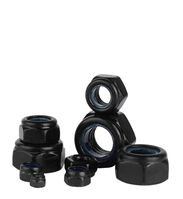High Strength Steel Black Oxide Nylon Lock Nuts DIN982