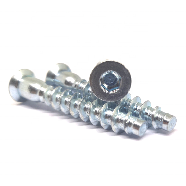 Blue White Zinc Plated Steel Confirmat Screws