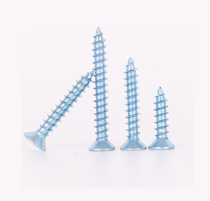 Blue White Zinc Plated Flat Head Self-tapping Screws