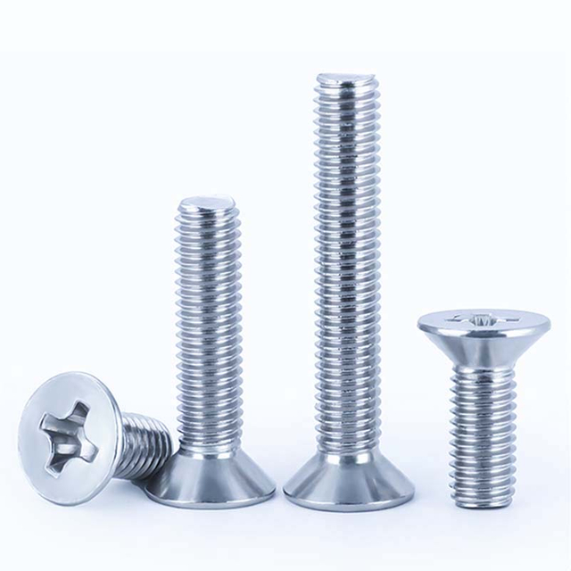 Blue White Zinc plated Countersunk Phillips Machine Screw DIN7046