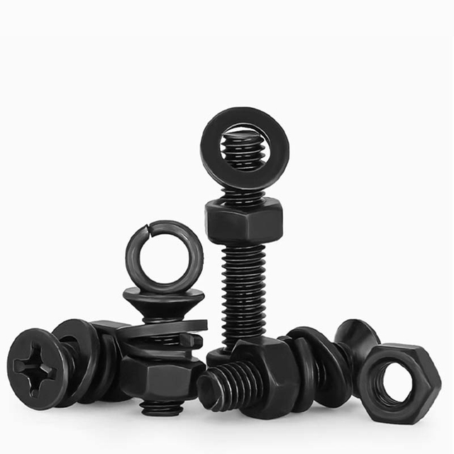 Black Countersunk Phillips Head Machine Screws Set